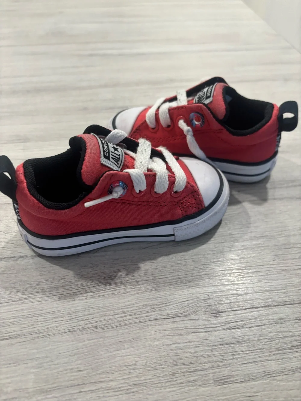 Converse Kids Red and White Low-Top Sneakers